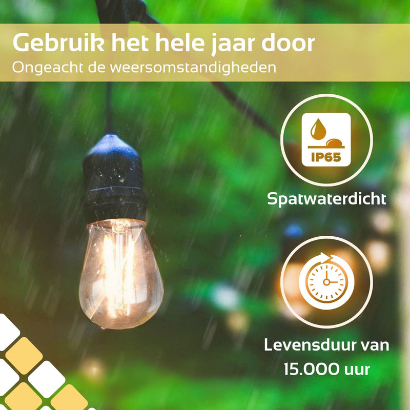 Zering - Slingerverlichting - Tuinverlichting - Voor binnen en buiten - 15 Meter - 15 Leds - Koppelbaar