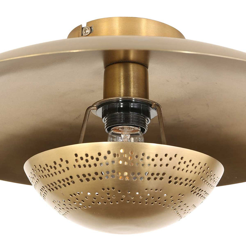 Bronskleurige plafondlamp Brassi Ø42cm 3681BR met grote fitting