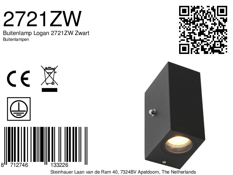 Buitenlamp Logan 2721ZW Zwart