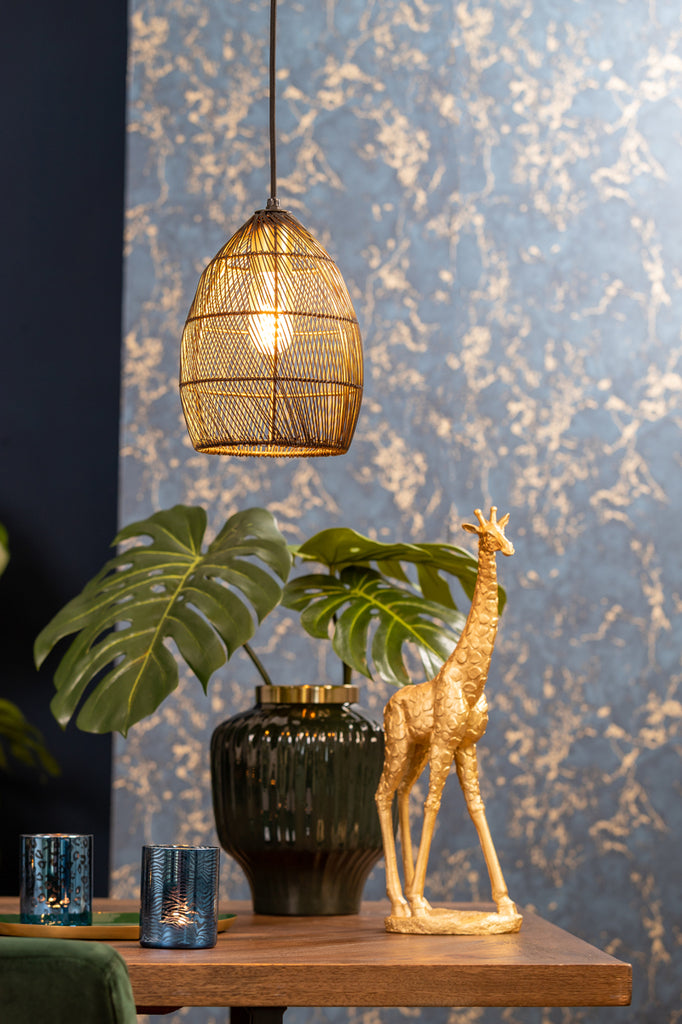 Hanglamp Meya - Zwart-goud - 20x25cm