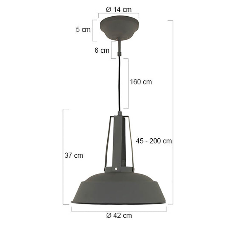 Hangl. 1-l. metaal 42cm *M*