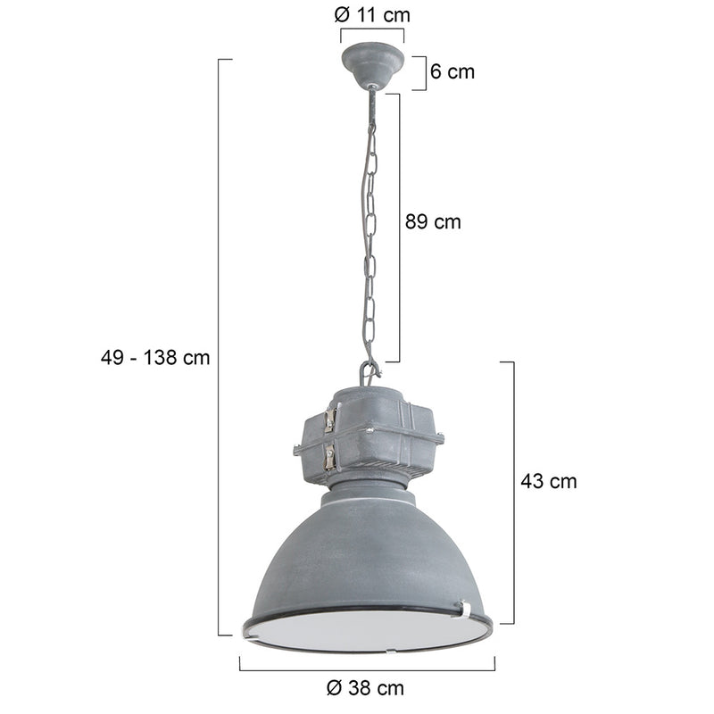 Hangl. industrie glas 40cm *M*