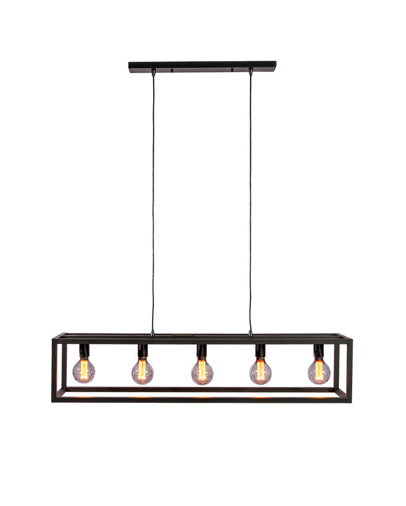 Hanglamp Sven - Zwart staal - 5 Lampen