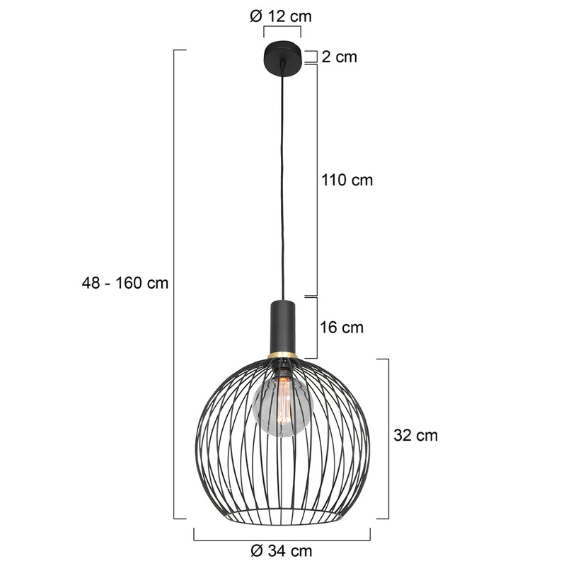 Hanglamp Aureole 3067ZW Zwart