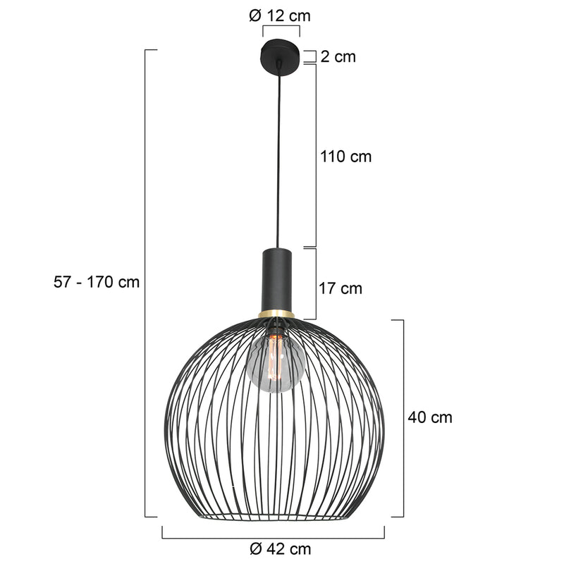 Hanglamp Aureole 3068ZW Zwart