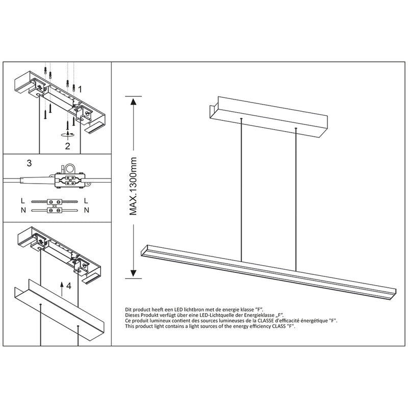 Hanglamp Bande 3314ST Staal