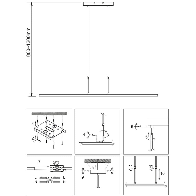 Hanglamp Bande 3319ZW Zwart