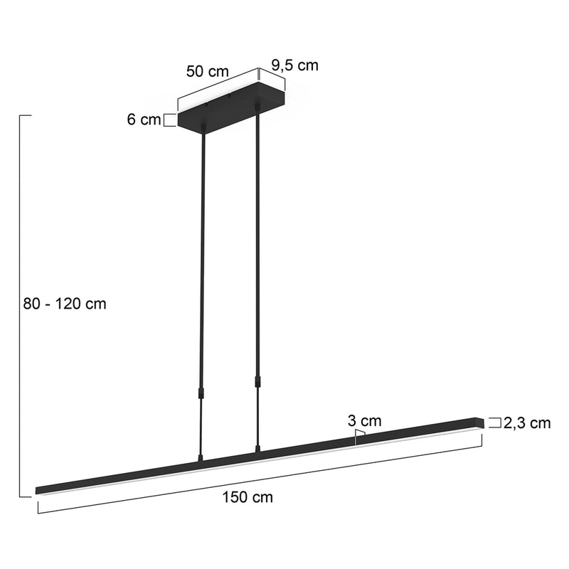 Hanglamp Bande 3320ZW Zwart