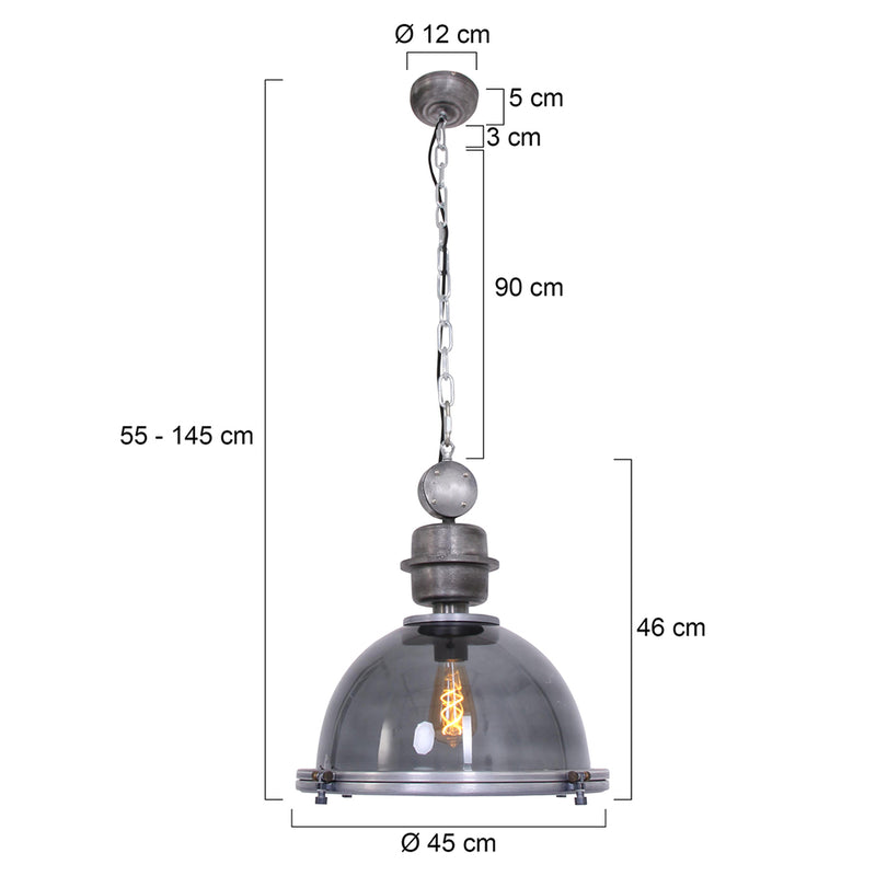 Hanglamp Bikkel 1452GR Grijs