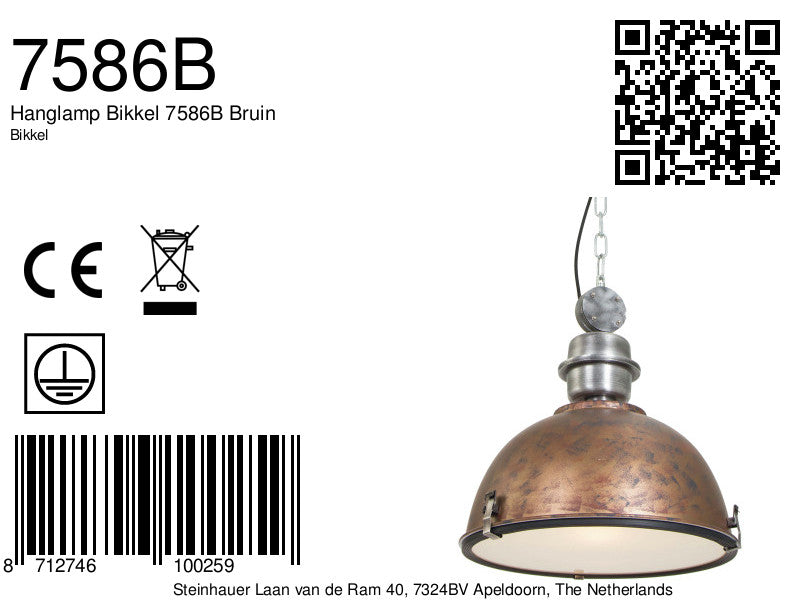 Hanglamp Bikkel 7586B Bruin