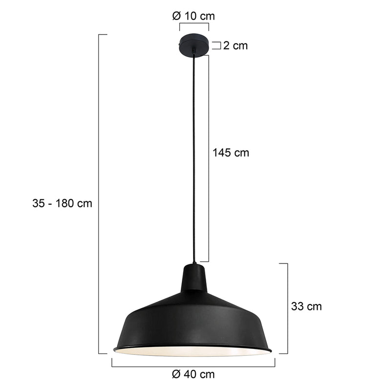 Hanglamp Black moon 1443ZW Zwart