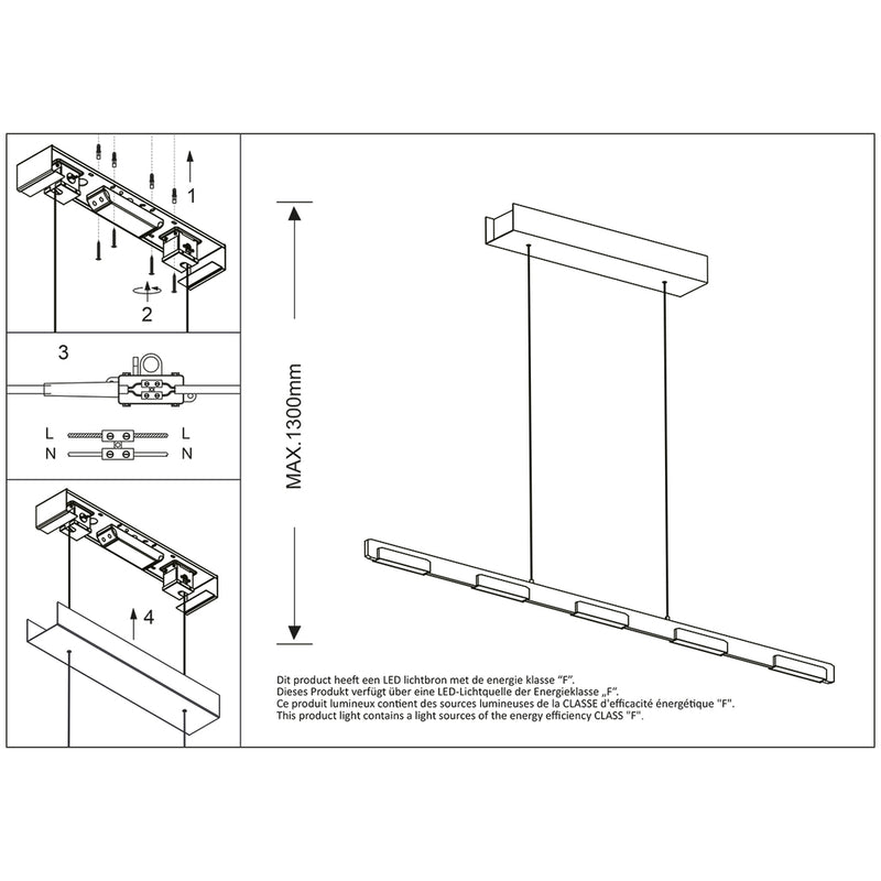 Hanglamp Bloc 3296ST Staal