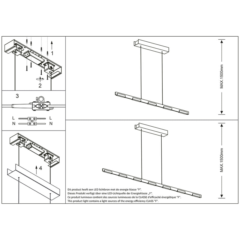 Hanglamp Bloc 3297ST Staal