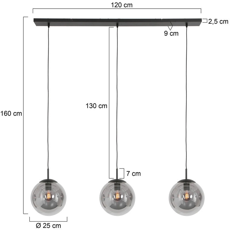 Hanglamp Bollique 3122ZW Zwart