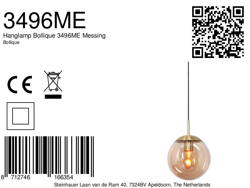 Hanglamp Bollique 3496ME Messing