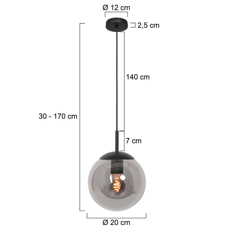 Hanglamp Bollique 3496ZW Zwart