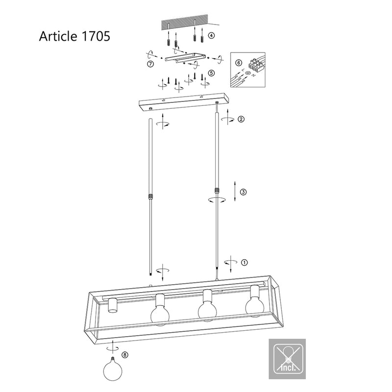 Hanglamp Buckley 1705ZW Zwart