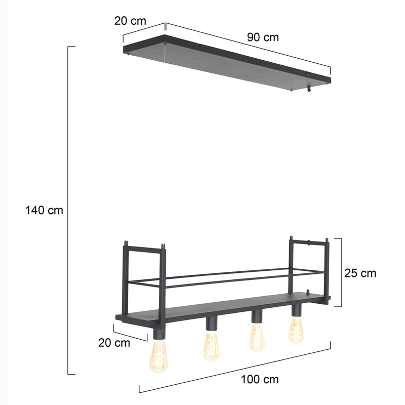 Hanglamp Buckley  2983ZW zwart