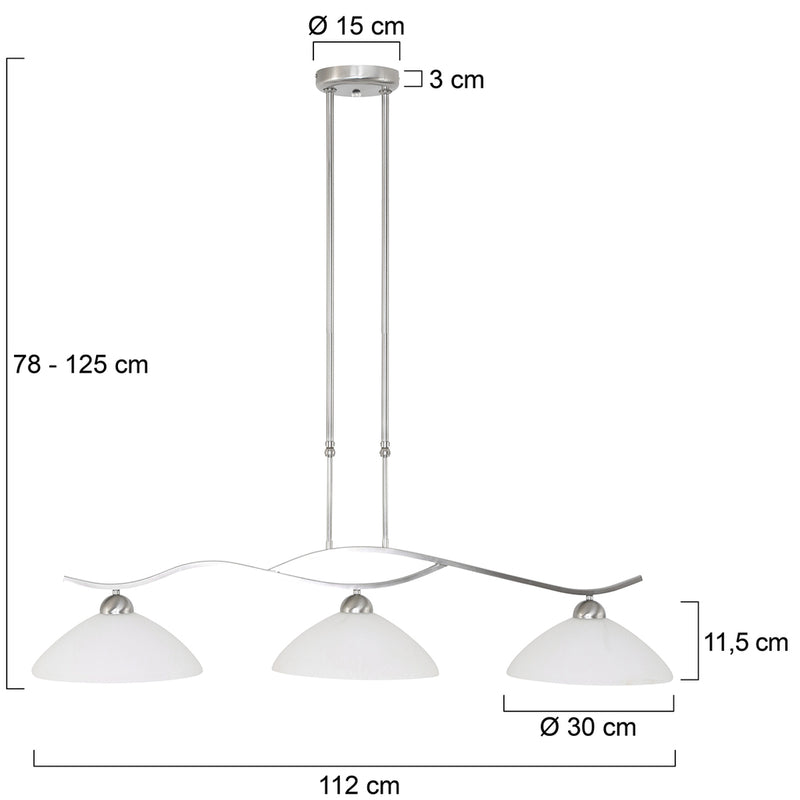 Hanglamp Capri 6837ST Staal