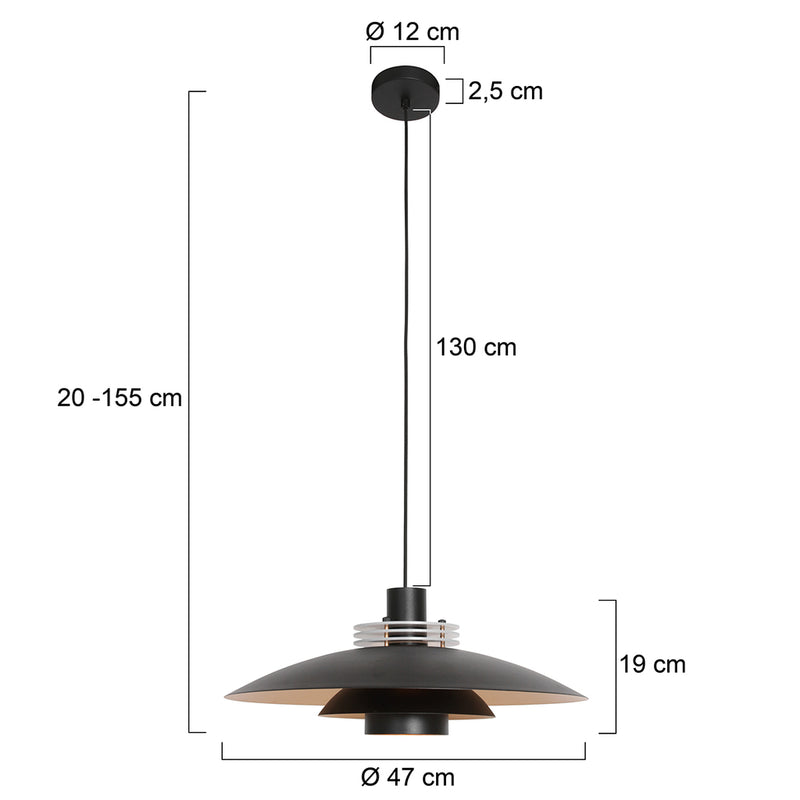 Hanglamp Flinter 3330ZW Zwart