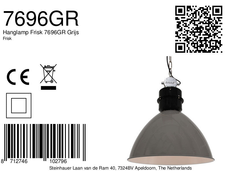 Hanglamp Frisk 7696GR Grijs