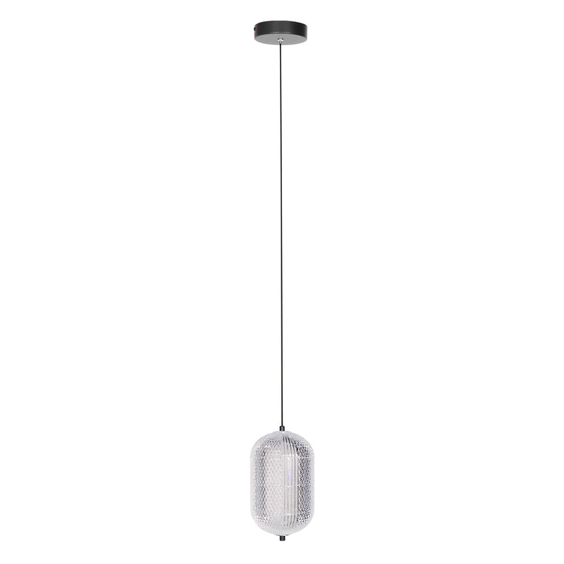 Hanglamp Geripu 3840ZW Ø15cm geribbeld kunststof met led module