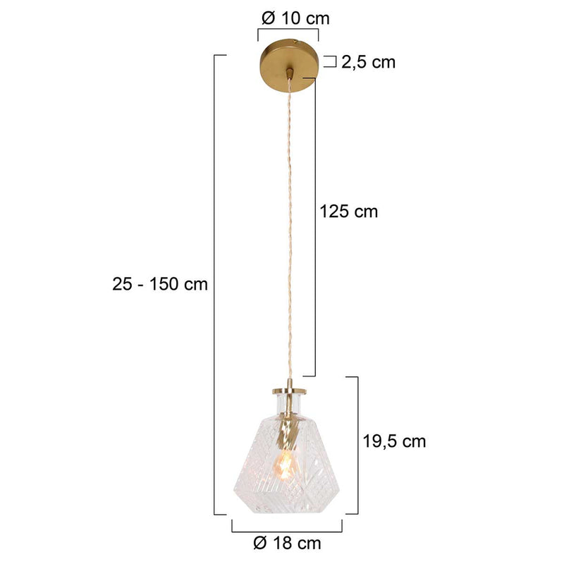 Hanglamp Grazio Glass 3492ME Messing