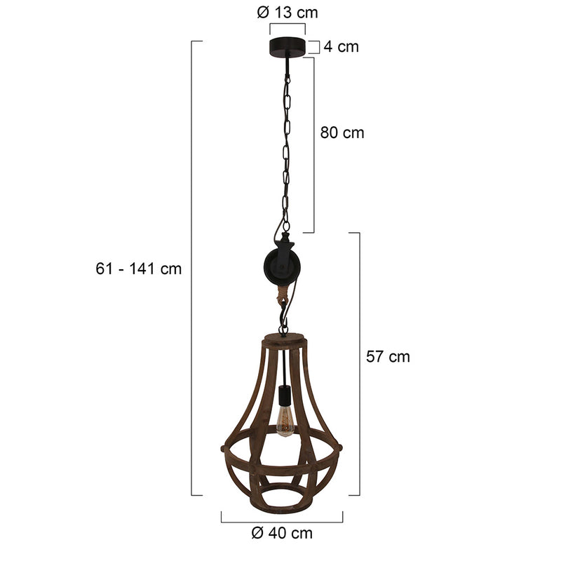 Hanglamp Liberty Bell 1349BE Bruin