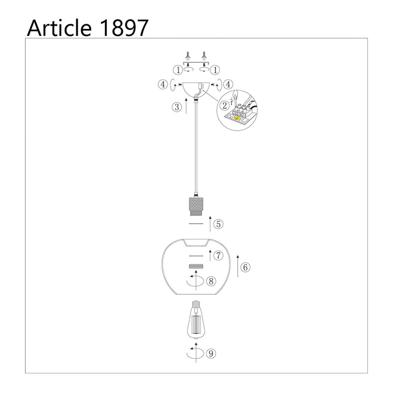 Hanglamp Lotus 1897ZW Zwart