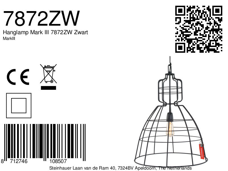 Hanglamp Mark III 7872ZW Zwart