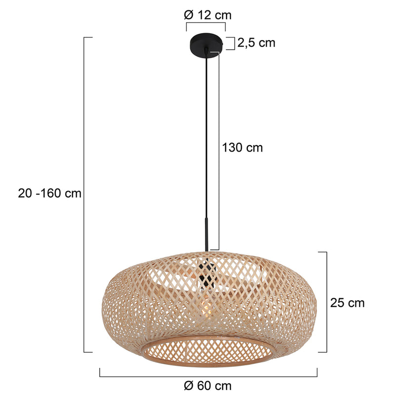 Hanglamp Maze 3602ZW+K2000HS Zwart-Bruin