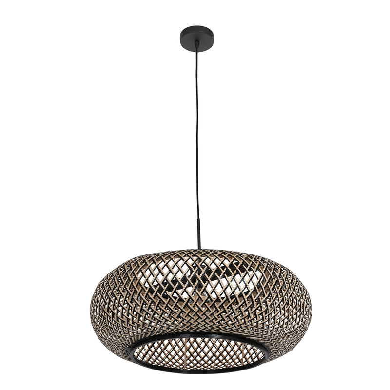 Hanglamp Maze 3602ZW+K2001HS Zwart-(Zwart-Bruin)