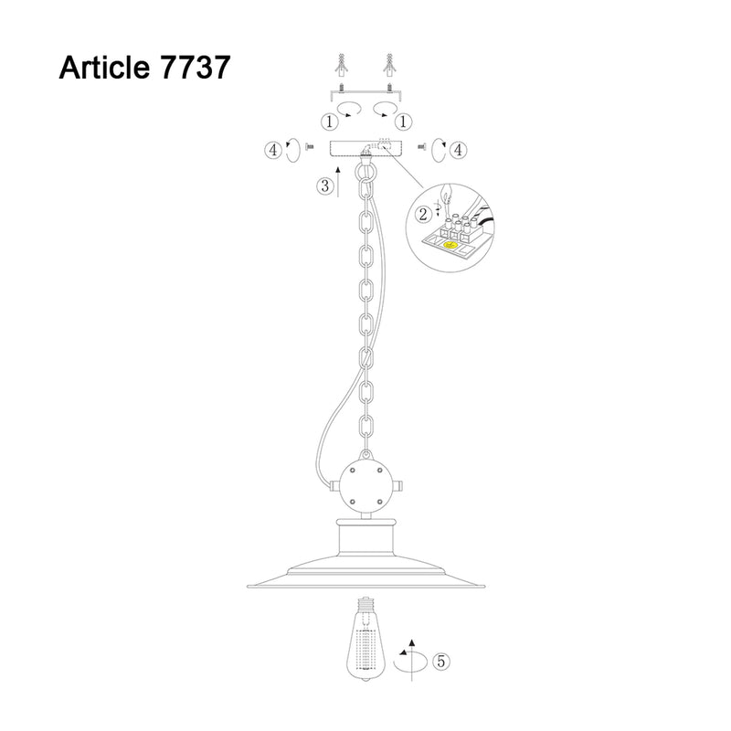 Hanglamp Millstone 7737ZW Zwart