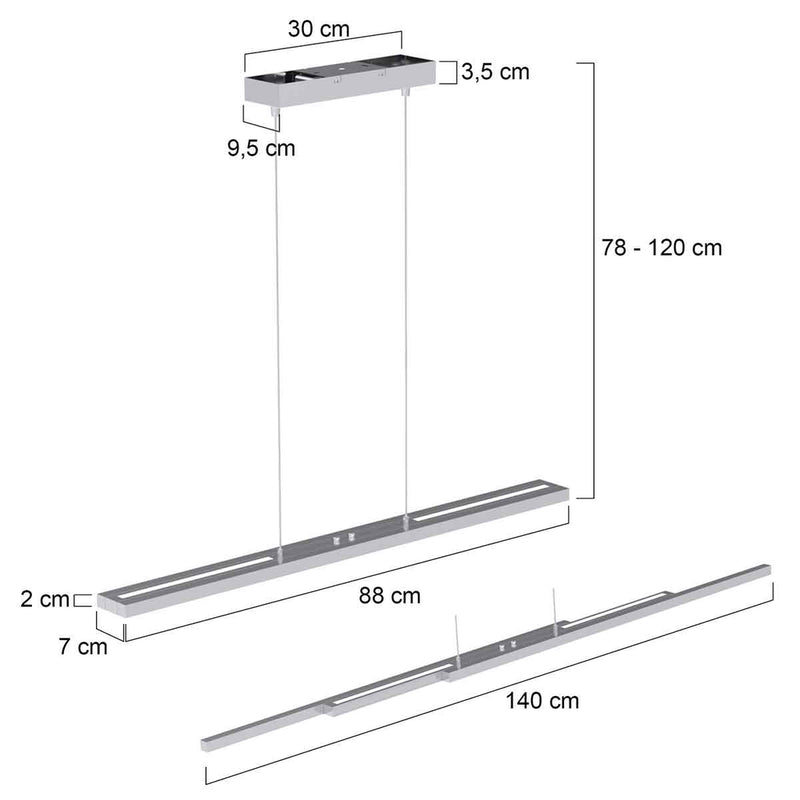 Hanglamp Motion 7970ST Staal