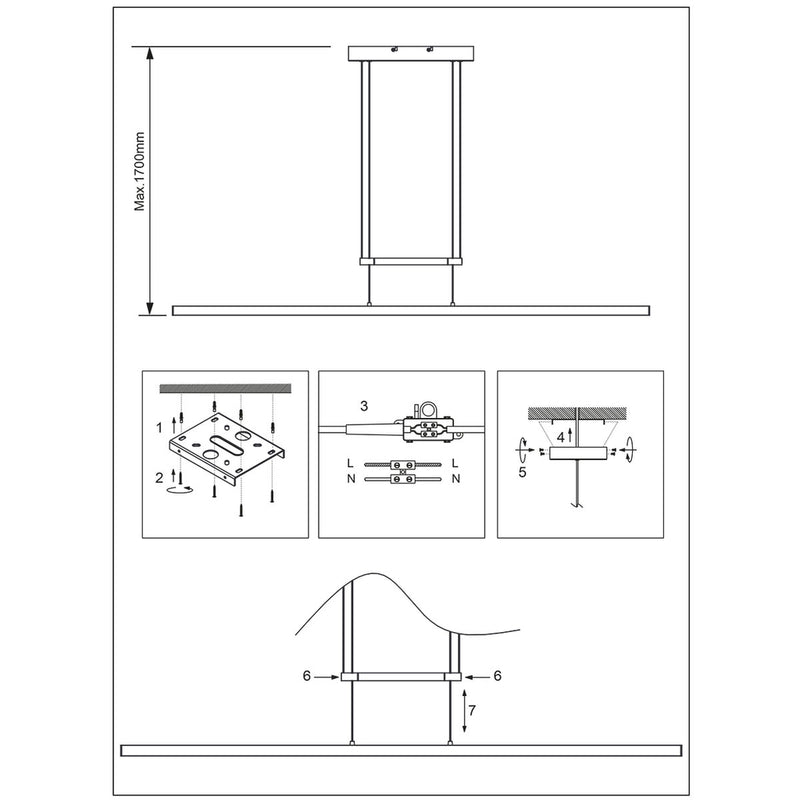 Hanglamp Profilo 3317ST Staal