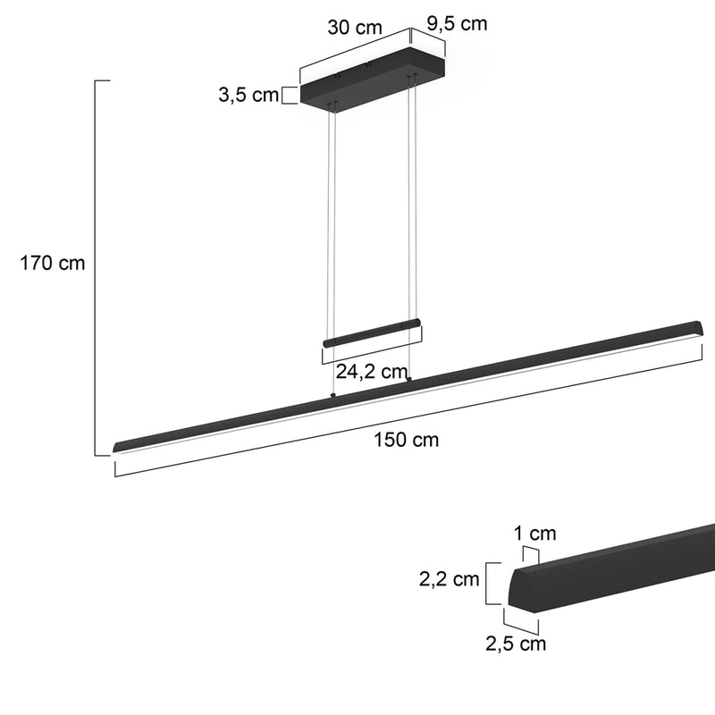 Hanglamp Profilo 3318ZW Zwart