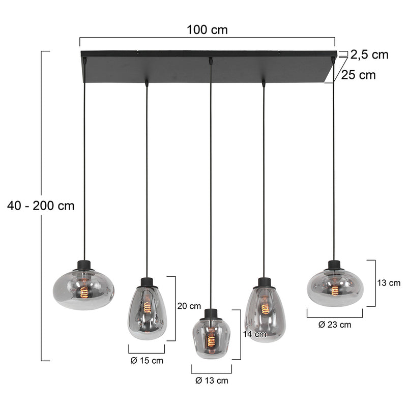 Hanglamp Reflexion 3078ZW Zwart