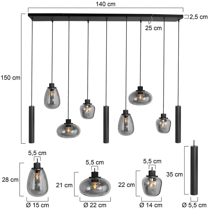 Hanglamp Reflexion 3796ZW Zwart