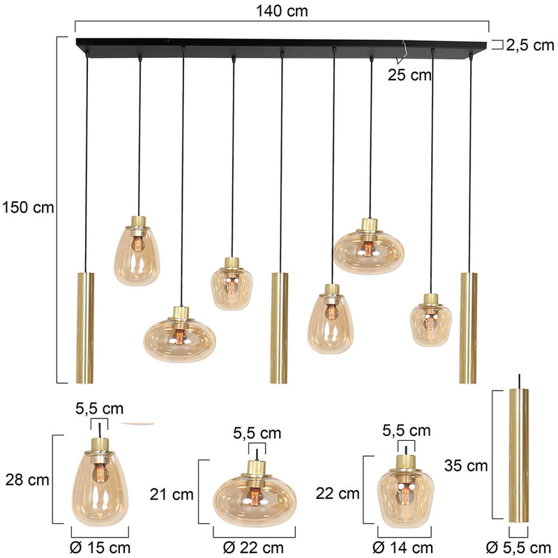 Hanglamp Reflexion 3797ME Messing