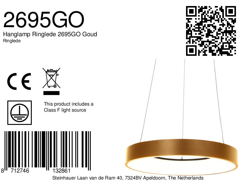 Hanglamp Ringlede 2695GO Goud