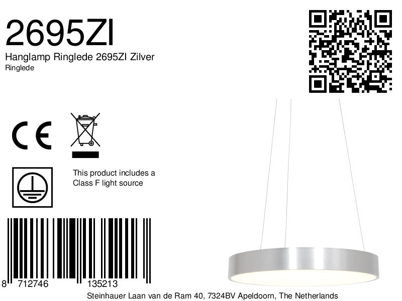 Hanglamp Ringlede 2695ZI Zilver