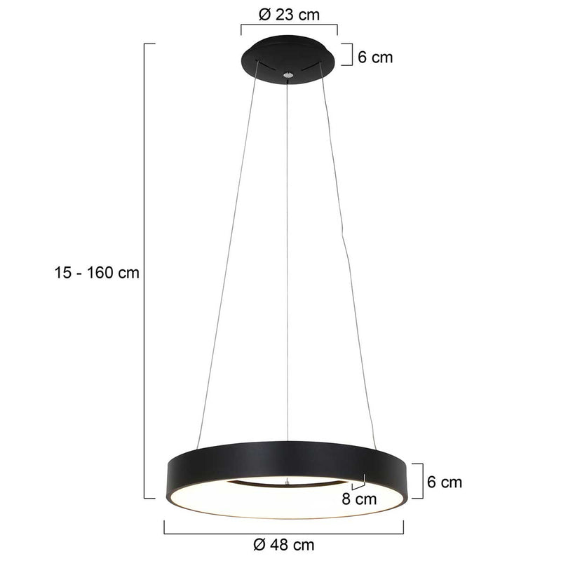 Hanglamp Ringlede 2695ZW Zwart