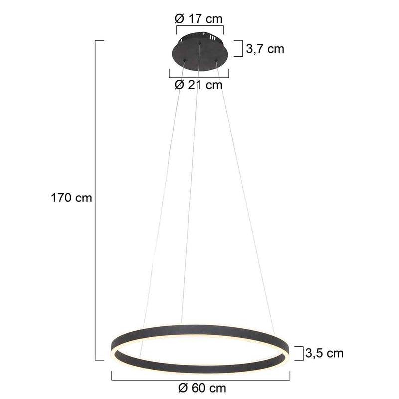 Hanglamp Ringlux 3502ZW Zwart