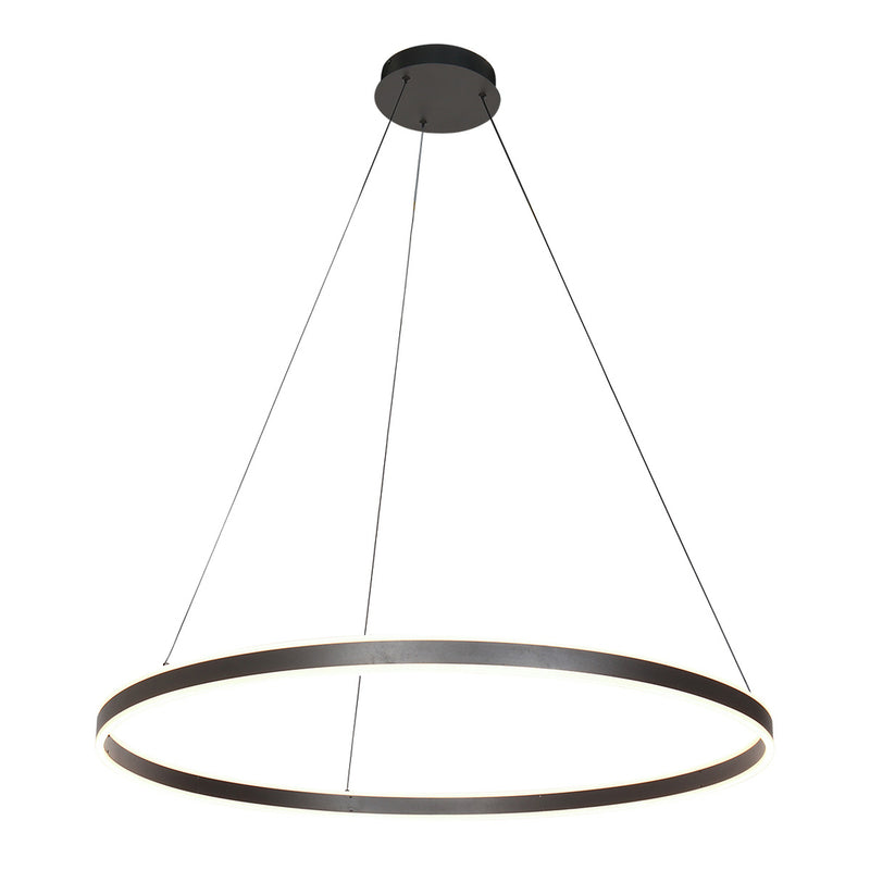 Hanglamp Ringlux 3676ZW Zwart rond 100cm 7200 Lumen