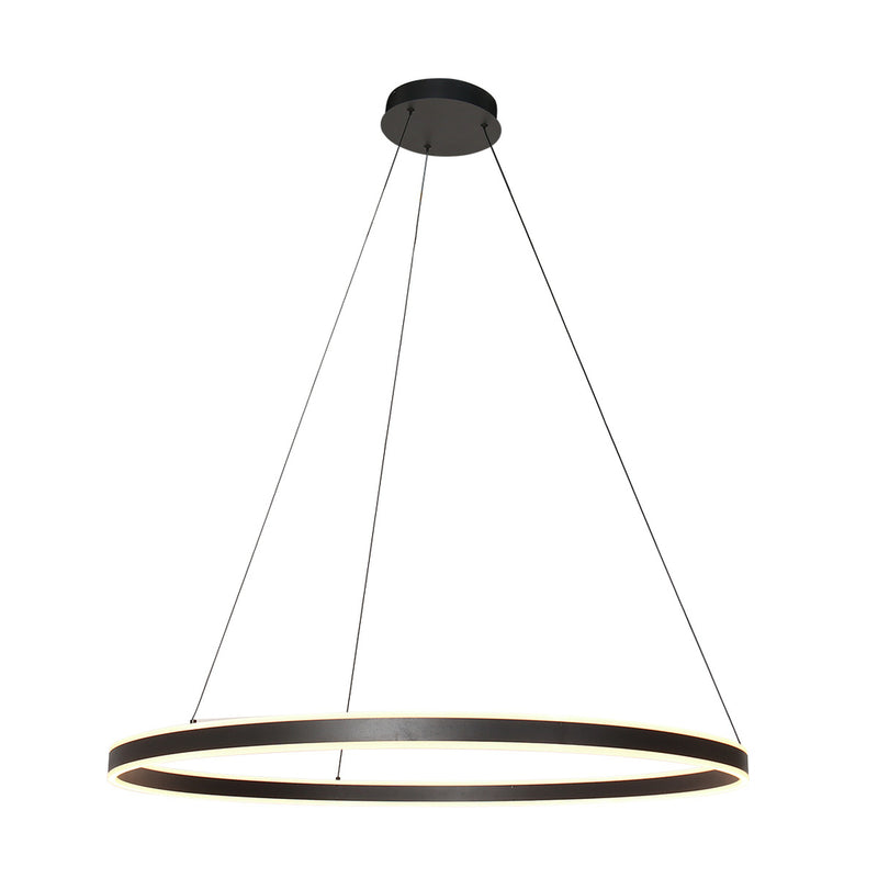 Hanglamp Ringlux 3676ZW Zwart rond 100cm 7200 Lumen