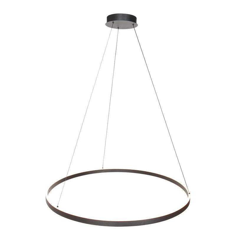 Hanglamp Ringlux 3676ZW Zwart rond 100cm 7200 Lumen