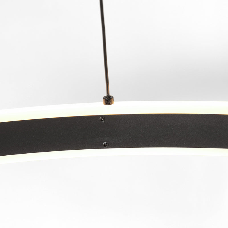 Hanglamp Ringlux 3676ZW Zwart rond 100cm 7200 Lumen