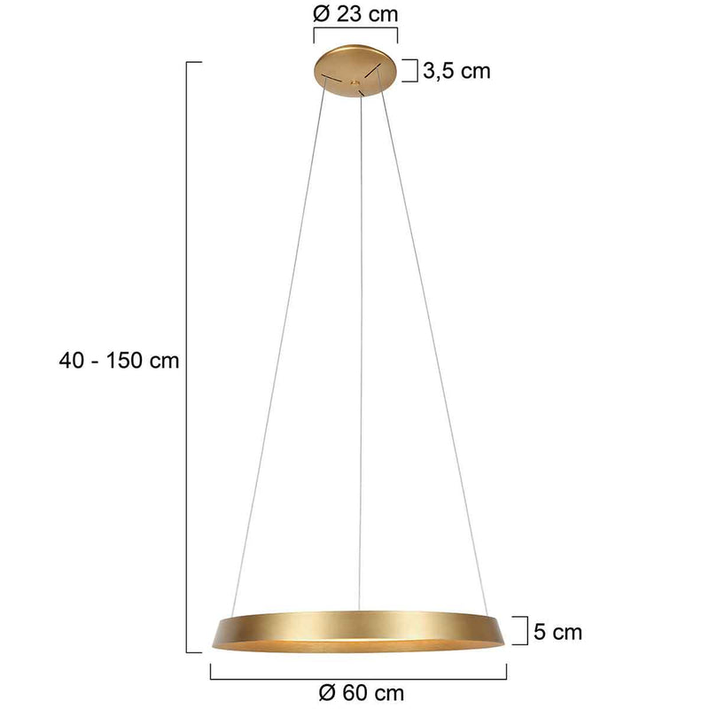 Hanglamp Ringlux 3692GO Goud Ø60 4000 Lumen