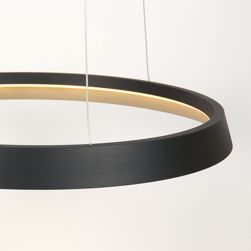 Hanglamp Ringlux 3692ZW Zwart Ø60 4000 Lumen