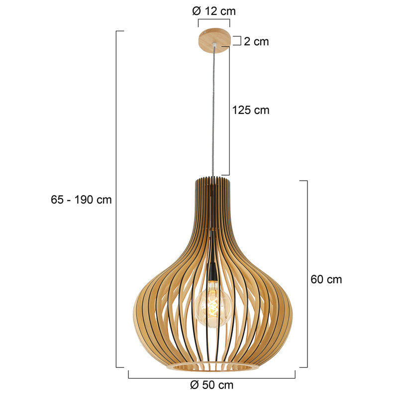 Hanglamp Smukt 2697BE Blank hout